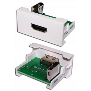 Вставка Mosaic 22.5x45 с адаптером HDMI 90 градусов, мама, белая